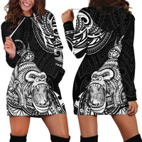 Hawaii Polynesian Hoodie Dress Gorila Tatoo Polynesian Style - Wonder Print Shop