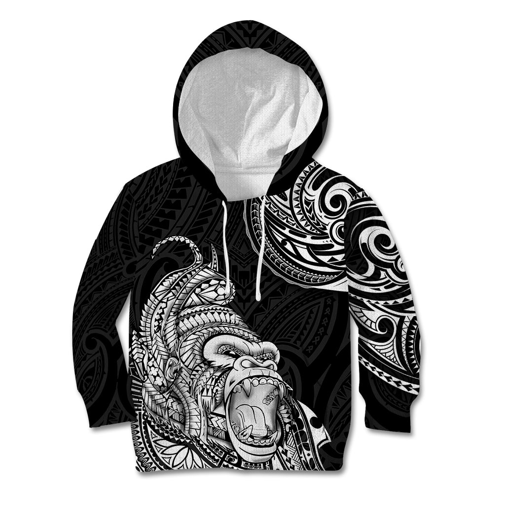 Hawaii Polynesian Kid Hoodie Gorila Tatoo Polynesian Style - Wonder Print Shop