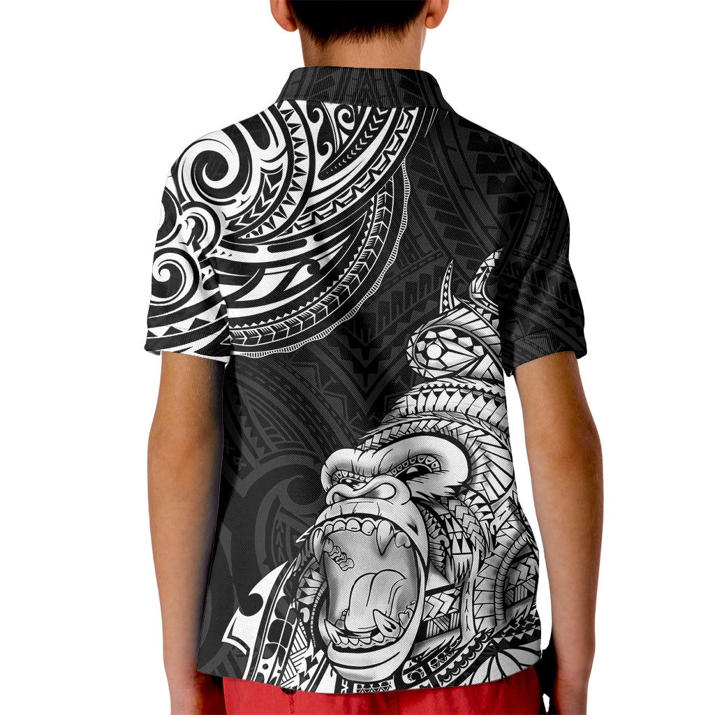 Hawaii Polynesian Kid Polo Shirt Gorila Tatoo Polynesian Style - Wonder Print Shop