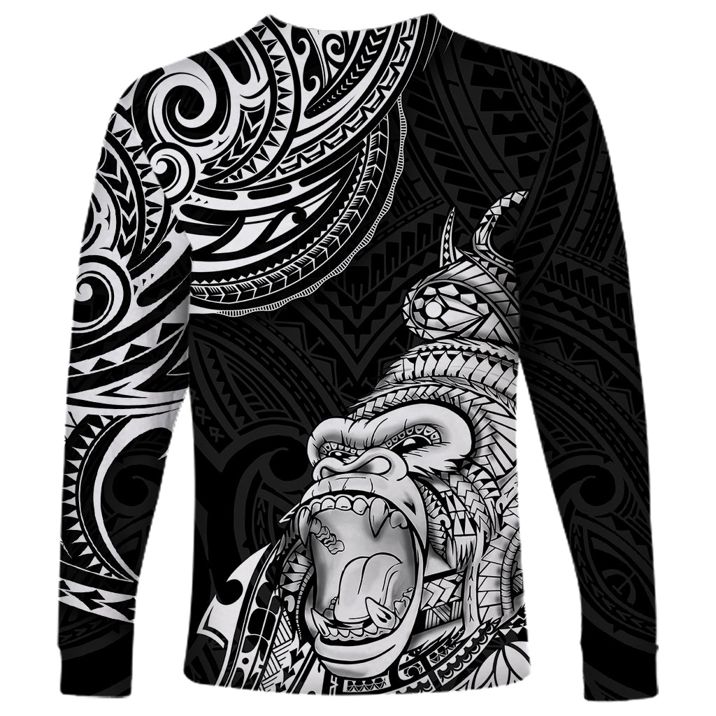 Hawaii Polynesian Long Sleeve Shirt Gorila Tatoo Polynesian Style - Wonder Print Shop