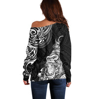 Hawaii Polynesian Off Shoulder Sweater Gorila Tatoo Polynesian Style - Wonder Print Shop