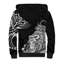 Hawaii Polynesian Sherpa Hoodie Gorila Tatoo Polynesian Style - Wonder Print Shop