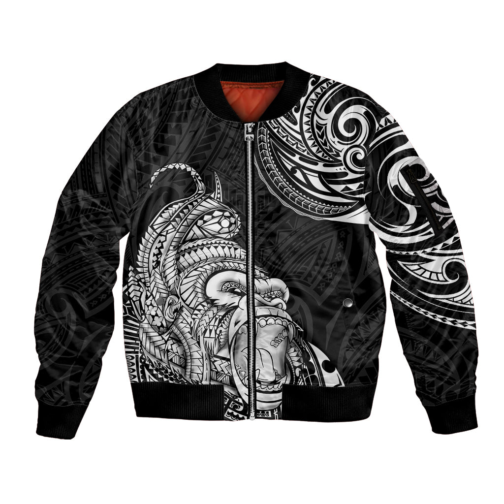 Hawaii Polynesian Sleeve Zip Bomber Jacket Gorila Tatoo Polynesian Style - Wonder Print Shop