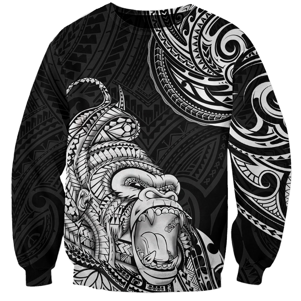Hawaii Polynesian Sweatshirt Gorila Tatoo Polynesian Style - Wonder Print Shop