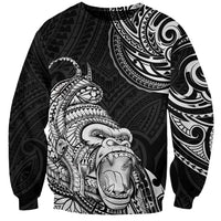 Hawaii Polynesian Sweatshirt Gorila Tatoo Polynesian Style - Wonder Print Shop