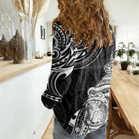 Hawaii Polynesian Women Casual Shirt Gorila Tatoo Polynesian Style - Wonder Print Shop