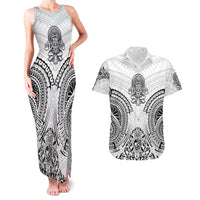 Hawaii Polynesian Couples Matching Tank Maxi Dress and Hawaiian Shirt Warrior symbol - Wonder Print Shop