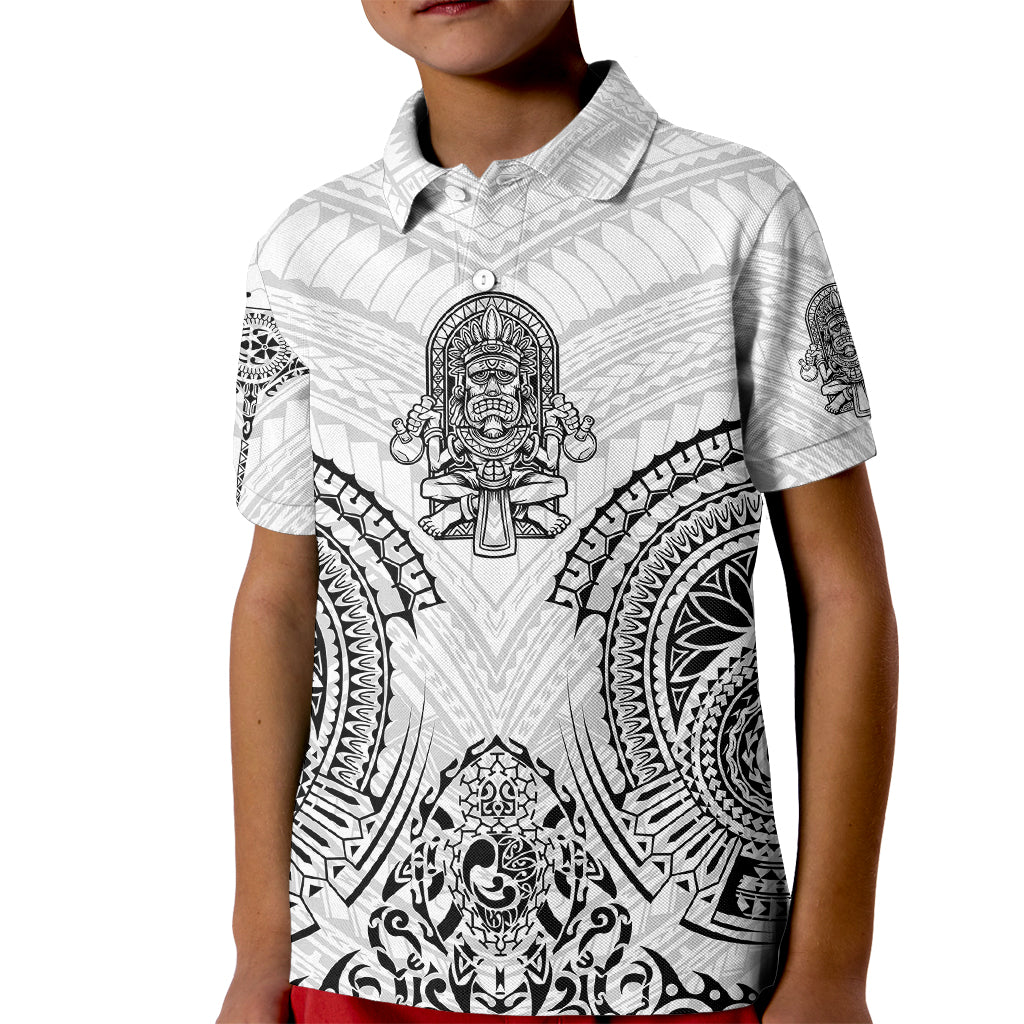 Hawaii Polynesian Kid Polo Shirt Warrior symbol - Wonder Print Shop