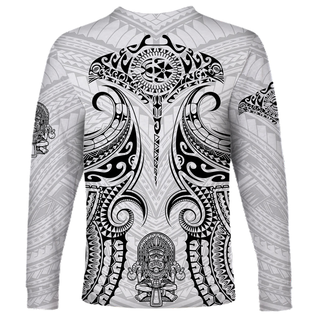 Hawaii Polynesian Long Sleeve Shirt Warrior symbol - Wonder Print Shop