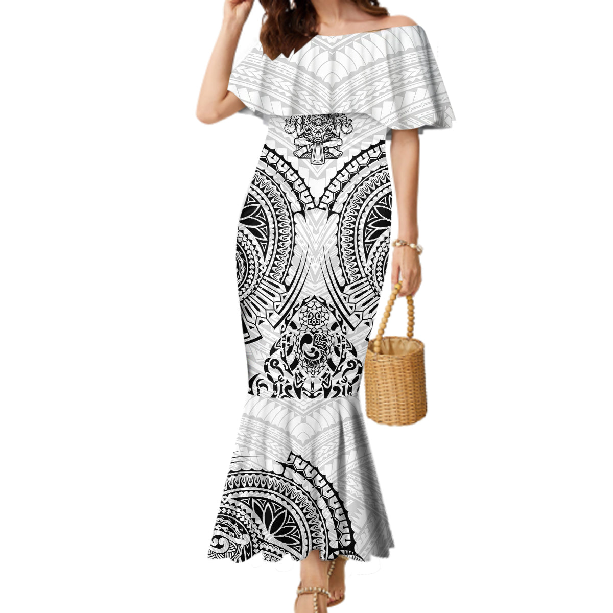 Hawaii Polynesian Mermaid Dress Warrior symbol - Wonder Print Shop