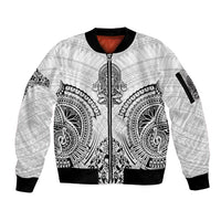 Hawaii Polynesian Sleeve Zip Bomber Jacket Warrior symbol - Wonder Print Shop