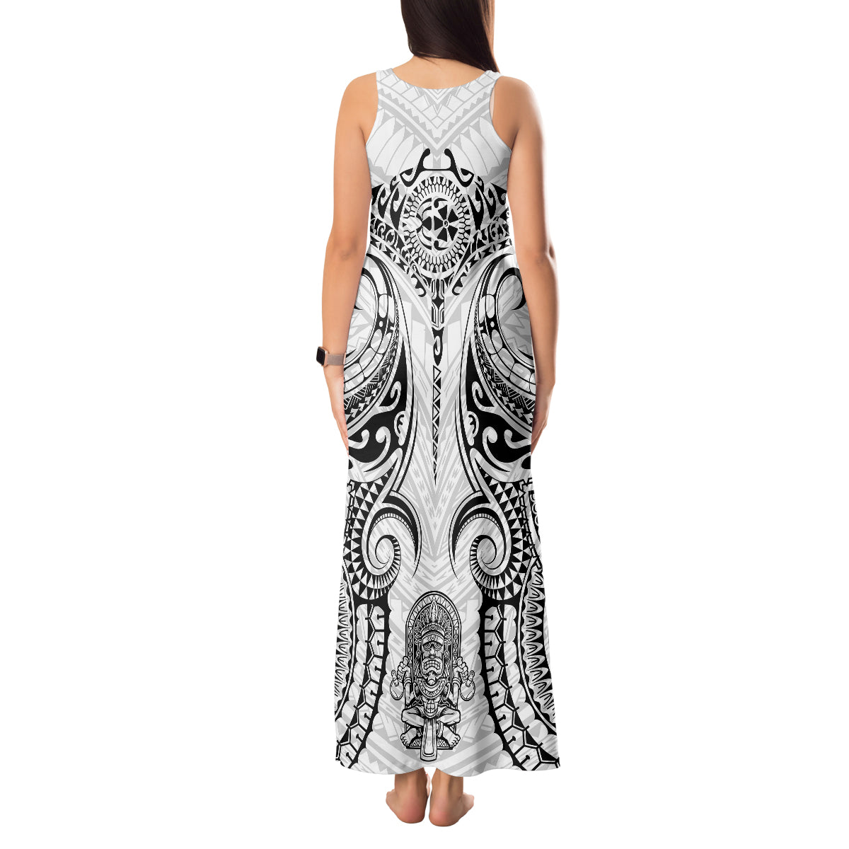 Hawaii Polynesian Tank Maxi Dress Warrior symbol - Wonder Print Shop
