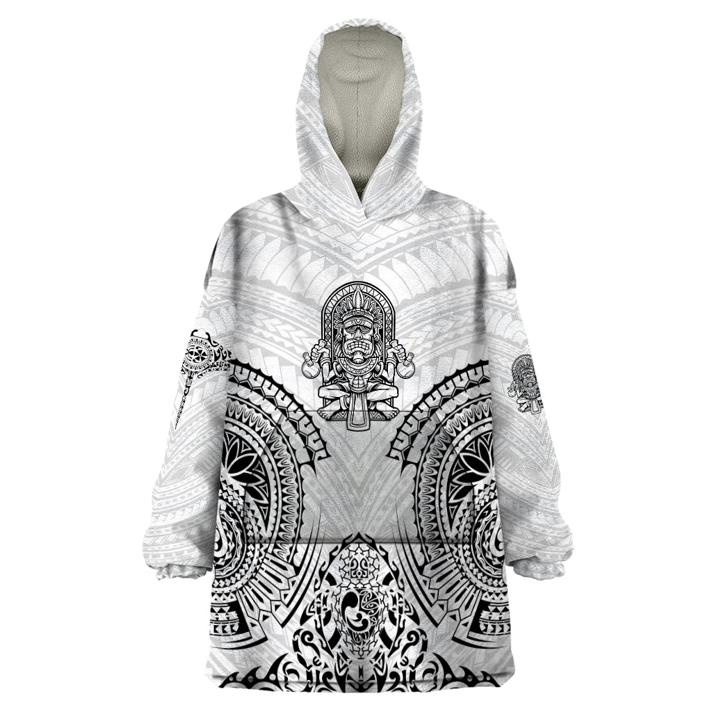 Hawaii Polynesian Wearable Blanket Hoodie Warrior symbol - Wonder Print Shop