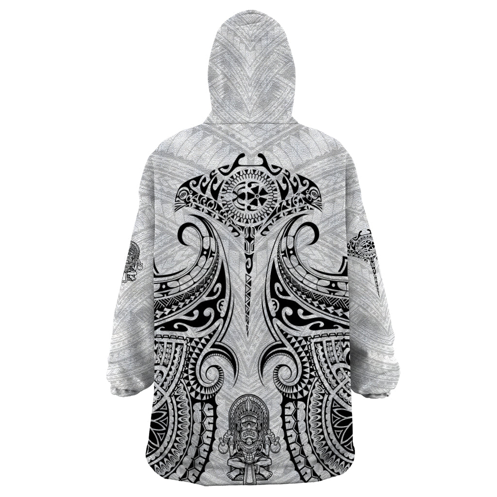 Hawaii Polynesian Wearable Blanket Hoodie Warrior symbol - Wonder Print Shop