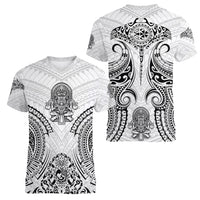 Hawaii Polynesian Women V Neck T Shirt Warrior symbol - Wonder Print Shop