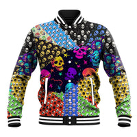 Skull Pattern Baseball Jacket Colorful Skull Pattern Mix - Wonder Print Shop