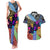 Skull Pattern Couples Matching Tank Maxi Dress and Hawaiian Shirt Colorful Skull Pattern Mix - Wonder Print Shop