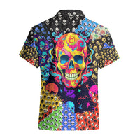 Skull Pattern Hawaiian Shirt Colorful Skull Pattern Mix - Wonder Print Shop