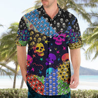Skull Pattern Hawaiian Shirt Colorful Skull Pattern Mix - Wonder Print Shop