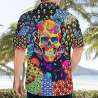 Skull Pattern Hawaiian Shirt Colorful Skull Pattern Mix - Wonder Print Shop