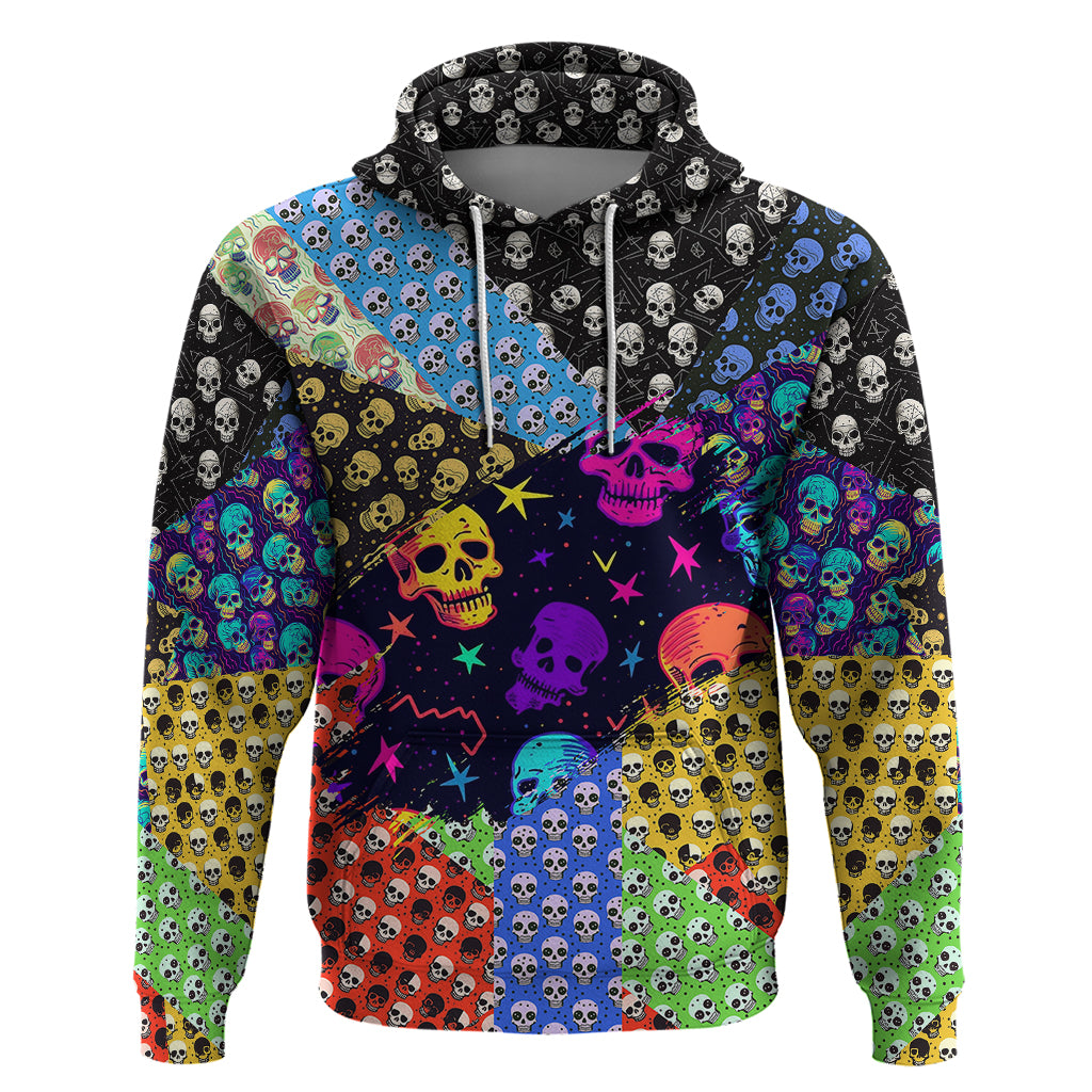 Skull Pattern Hoodie Colorful Skull Pattern Mix - Wonder Print Shop