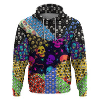Skull Pattern Hoodie Colorful Skull Pattern Mix - Wonder Print Shop