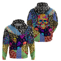 Skull Pattern Hoodie Colorful Skull Pattern Mix - Wonder Print Shop