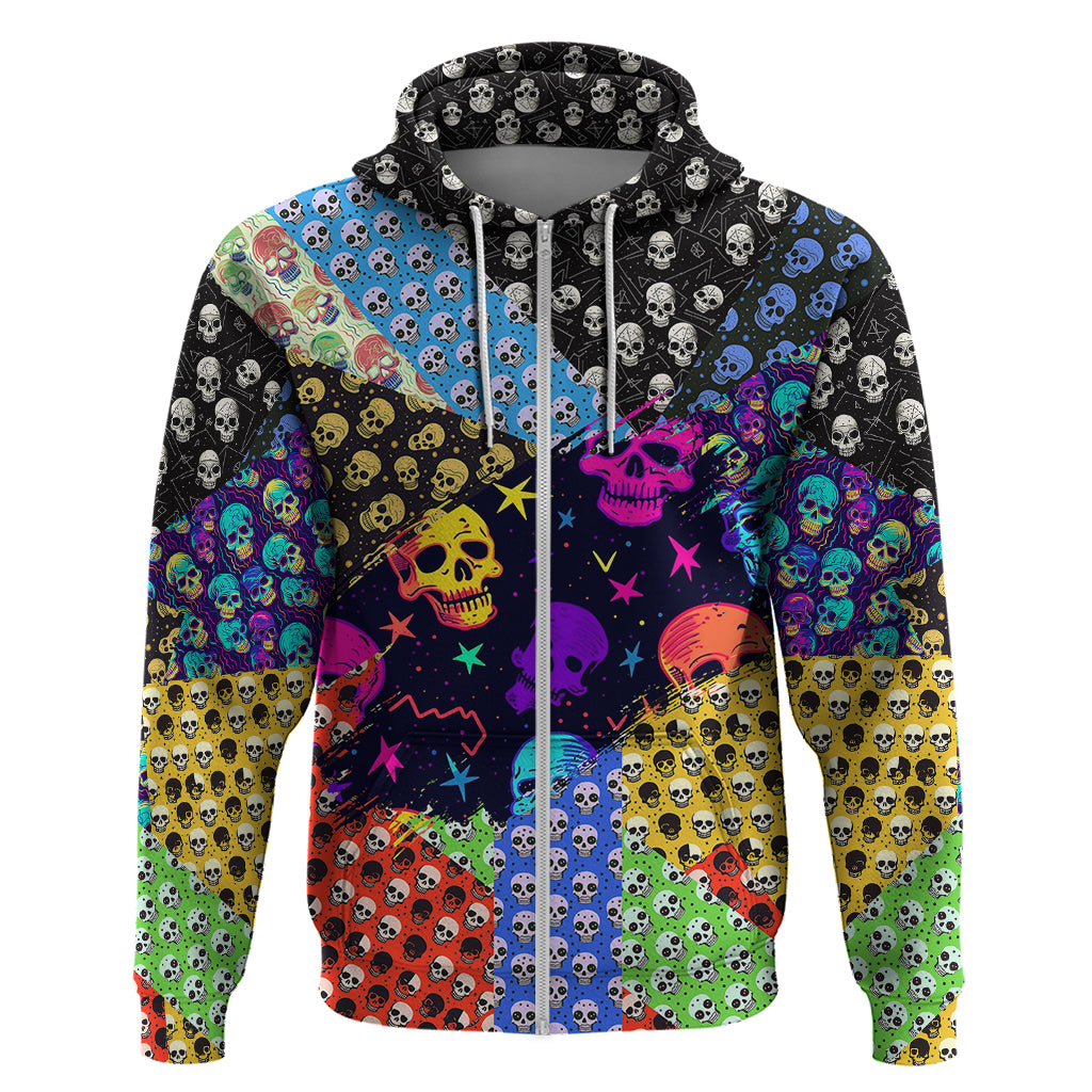 Skull Pattern Hoodie Colorful Skull Pattern Mix - Wonder Print Shop
