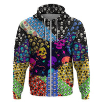 Skull Pattern Hoodie Colorful Skull Pattern Mix - Wonder Print Shop