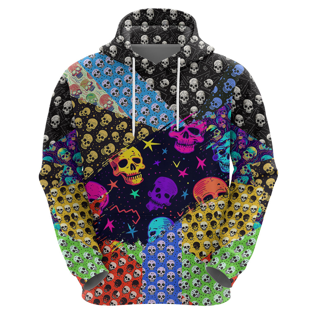 Skull Pattern Hoodie Colorful Skull Pattern Mix - Wonder Print Shop
