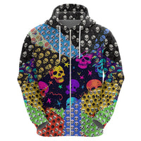 Skull Pattern Hoodie Colorful Skull Pattern Mix - Wonder Print Shop