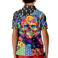 Skull Pattern Kid Polo Shirt Colorful Skull Pattern Mix - Wonder Print Shop