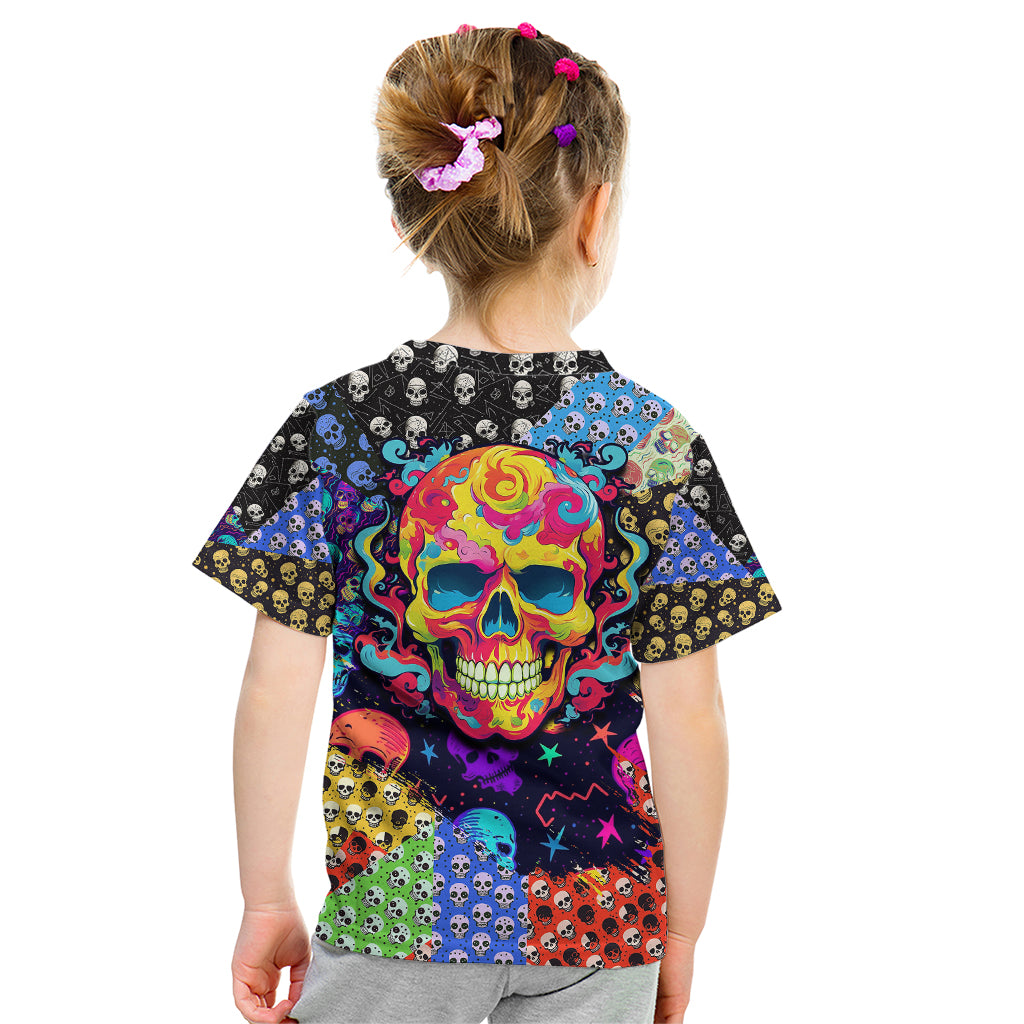 Skull Pattern Kid T Shirt Colorful Skull Pattern Mix - Wonder Print Shop