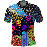 Skull Pattern Polo Shirt Colorful Skull Pattern Mix - Wonder Print Shop