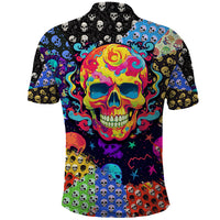 Skull Pattern Polo Shirt Colorful Skull Pattern Mix - Wonder Print Shop