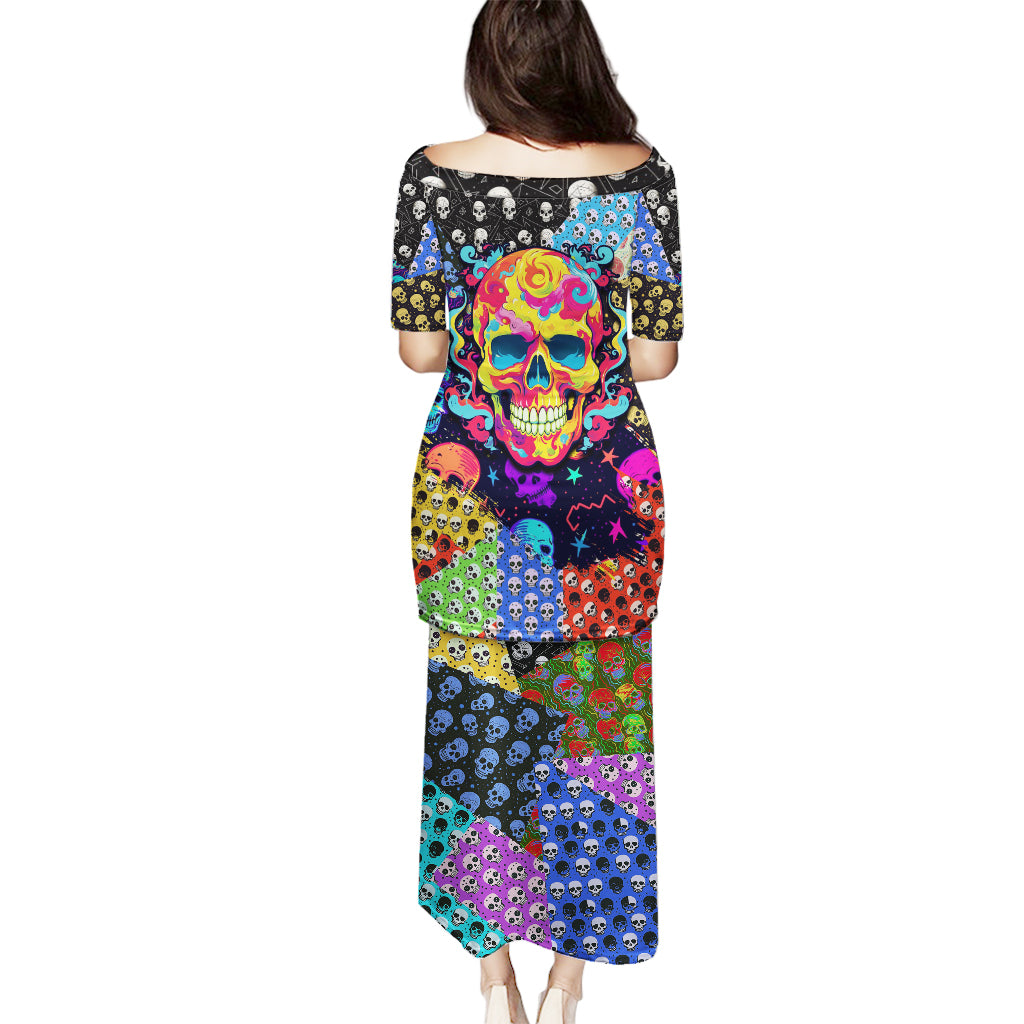 Skull Pattern Puletasi Colorful Skull Pattern Mix - Wonder Print Shop