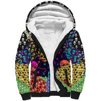 Skull Pattern Sherpa Hoodie Colorful Skull Pattern Mix - Wonder Print Shop