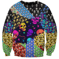 Skull Pattern Sweatshirt Colorful Skull Pattern Mix - Wonder Print Shop