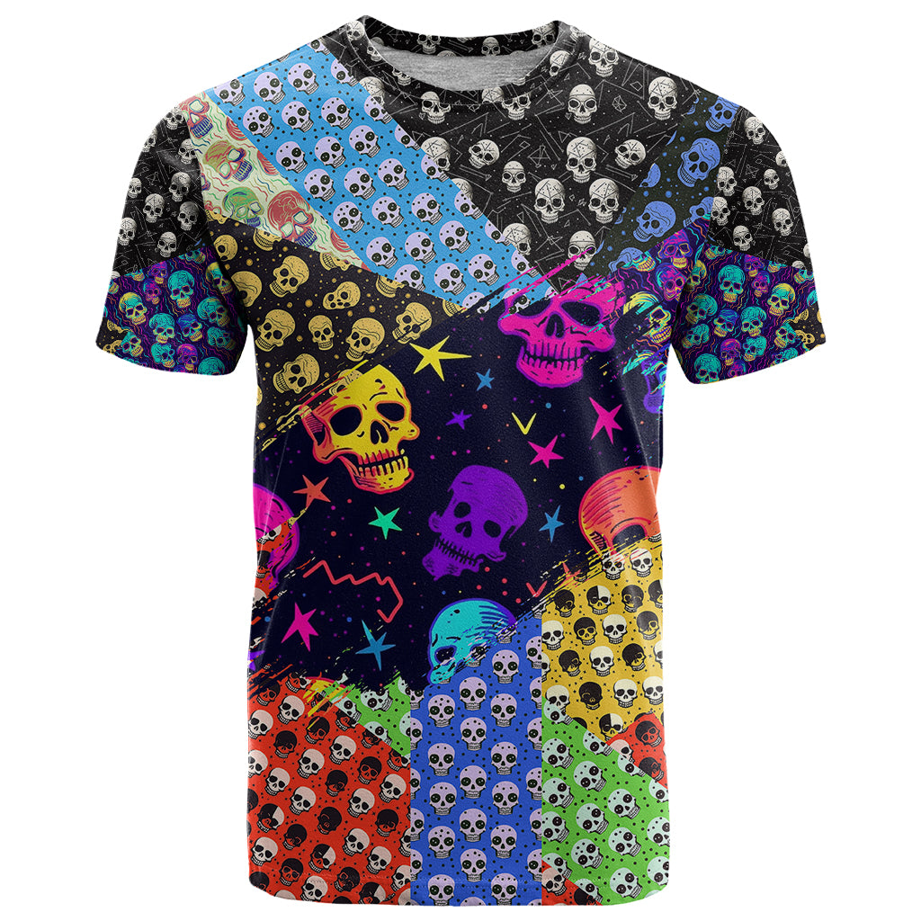 Skull Pattern T Shirt Colorful Skull Pattern Mix - Wonder Print Shop
