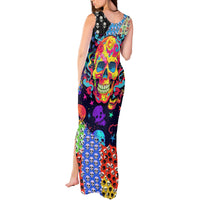 Skull Pattern Tank Maxi Dress Colorful Skull Pattern Mix - Wonder Print Shop