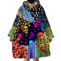 Skull Pattern Wearable Blanket Hoodie Colorful Skull Pattern Mix - Wonder Print Shop