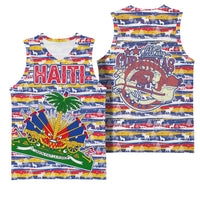 Haiti Christmas Basketball Jersey with Blue Red Yellow Xmas Santa Sleigh and Coat of Arms - Wonder Print Shop