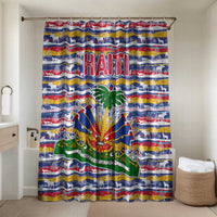 Haiti Christmas Bathroom Set with Blue Red Yellow Xmas Santa Sleigh and Coat of Arms - Wonder Print Shop