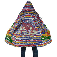 Haiti Christmas Cloak with Blue Red Yellow Xmas Santa Sleigh and Coat of Arms - Wonder Print Shop