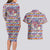 Haiti Christmas Couples Matching Long Sleeve Bodycon Dress and Hawaiian Shirt with Blue Red Yellow Xmas Santa Sleigh and Coat of Arms - Wonder Print Shop
