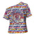Haiti Christmas Cross Shoulder Shirt with Blue Red Yellow Xmas Santa Sleigh and Coat of Arms - Wonder Print Shop