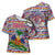 Haiti Christmas Cross Shoulder Shirt with Blue Red Yellow Xmas Santa Sleigh and Coat of Arms - Wonder Print Shop