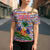 Haiti Christmas Cross Shoulder Shirt with Blue Red Yellow Xmas Santa Sleigh and Coat of Arms - Wonder Print Shop