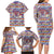 Haiti Christmas Family Matching Long Sleeve Bodycon Dress and Hawaiian Shirt with Blue Red Yellow Xmas Santa Sleigh and Coat of Arms - Wonder Print Shop
