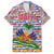 Haiti Christmas Family Matching Long Sleeve Bodycon Dress and Hawaiian Shirt with Blue Red Yellow Xmas Santa Sleigh and Coat of Arms - Wonder Print Shop